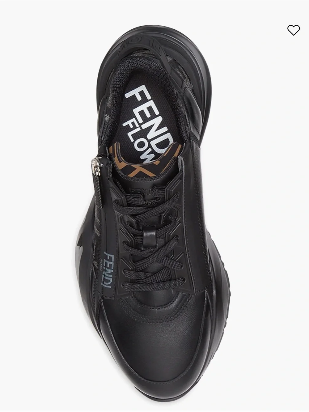 Fendi Black & Brown Men's Low-Top Logo-Panel Sneaker